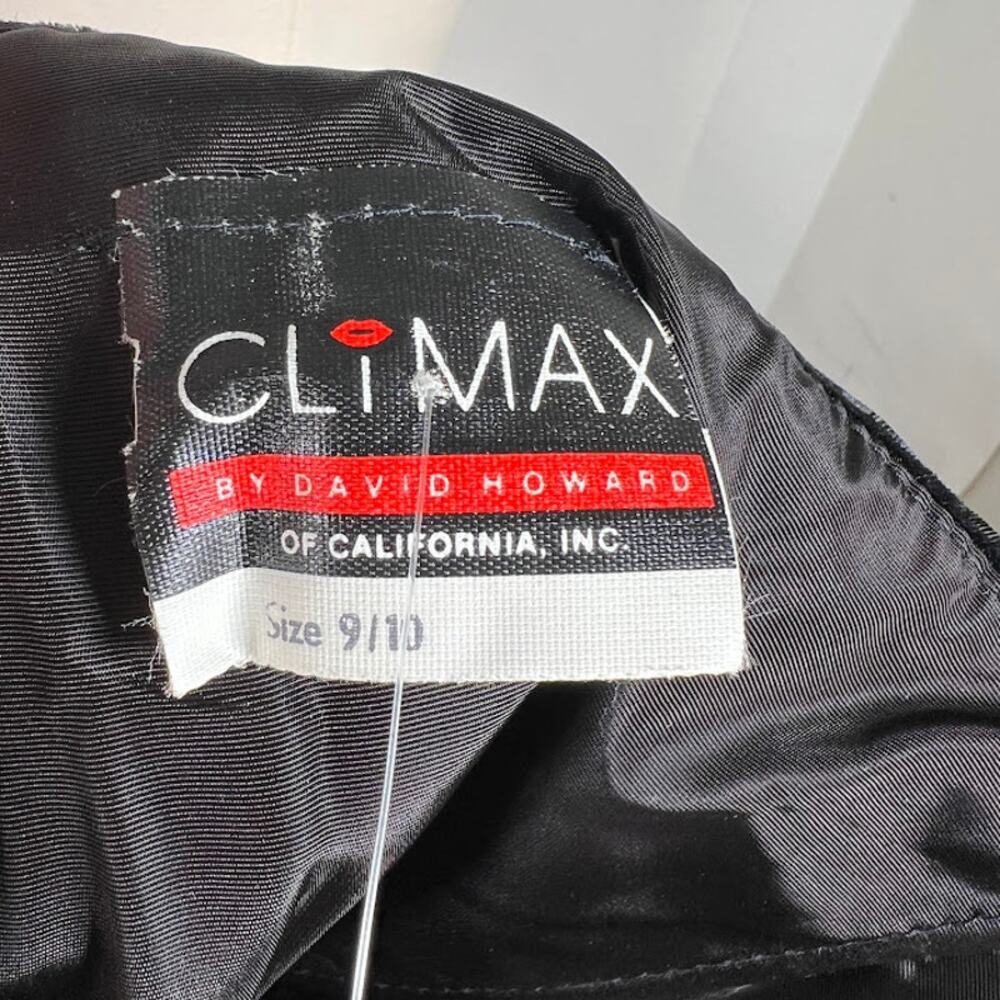 NEW! Climax by David Howard Lace Velvet Strapless Dress 9/10 Black Cocktail - Picture 7 of 8